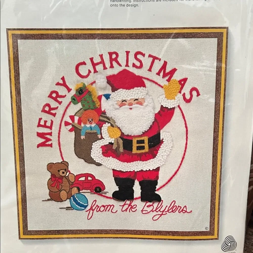 Vintage Sunset Stitchery “Merry Christmas From..” Needlepoint Kit, NEW Unopened